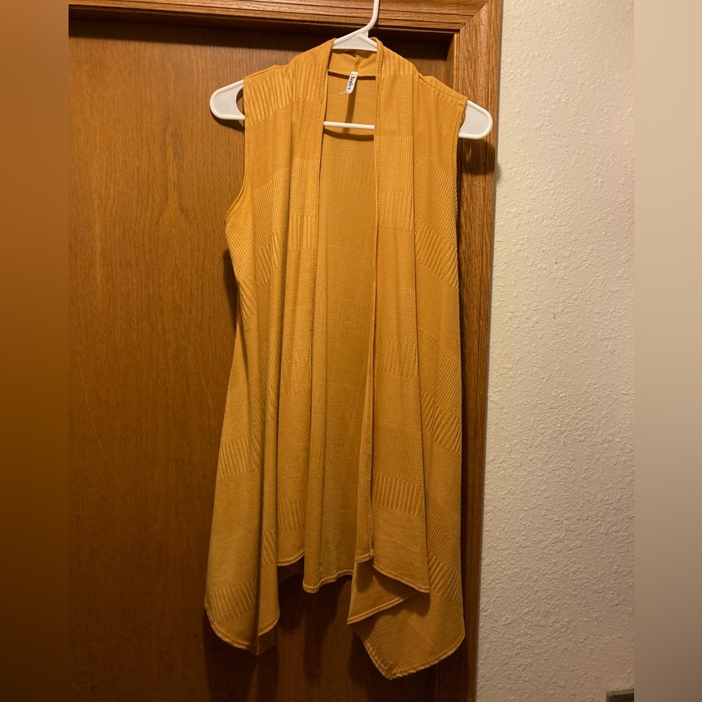 Open-Front Asymmetrical Sleeveless Cardigan